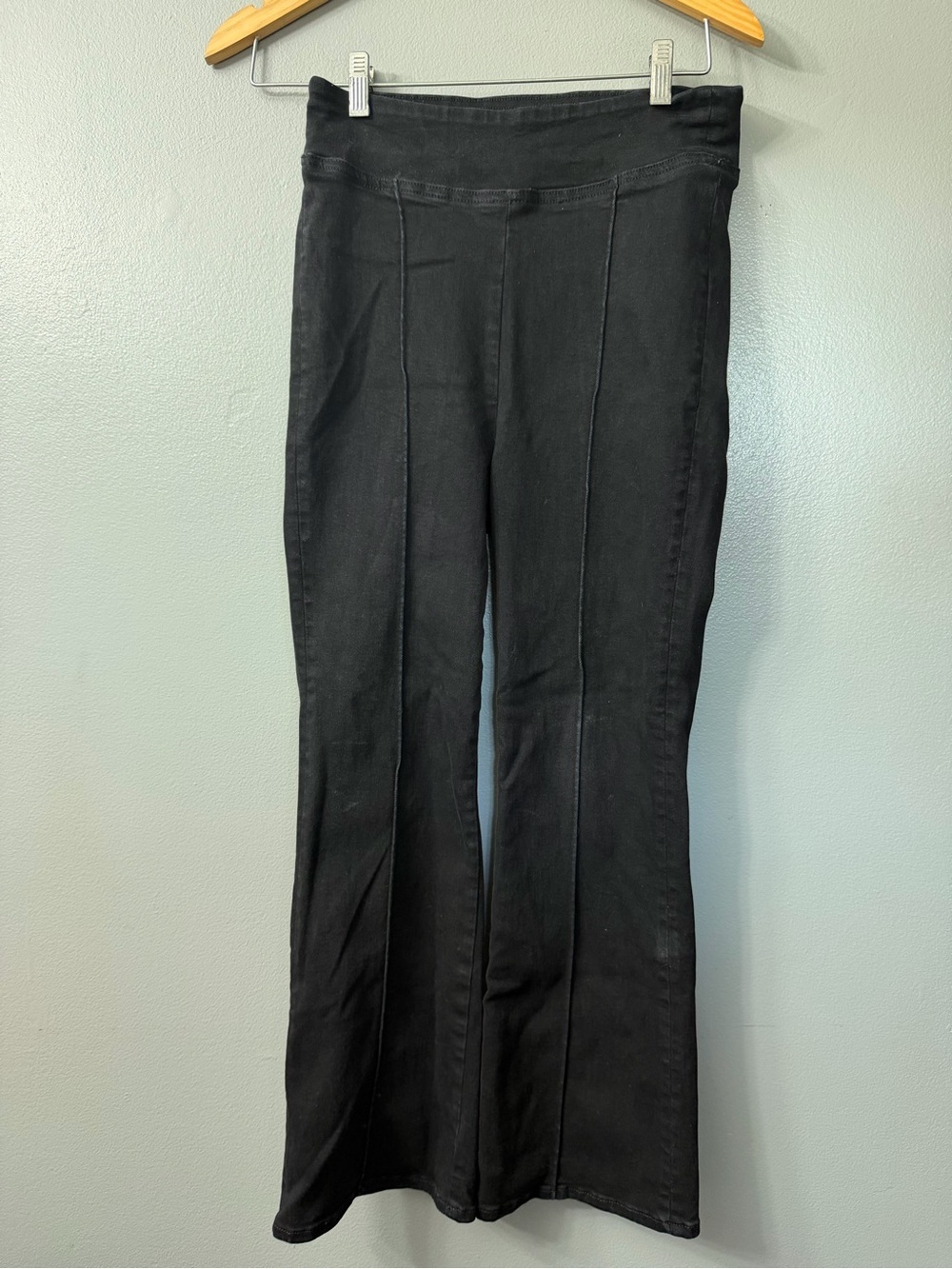 frame jetset crop mini boot black jeans Women's High-Rise Flare Pants 2